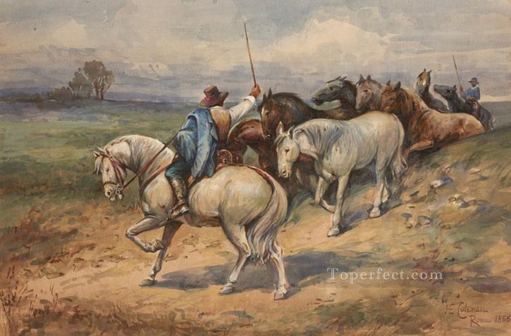 イタリアの馬を総まとめ エンリコ・コールマン ジャンル油絵